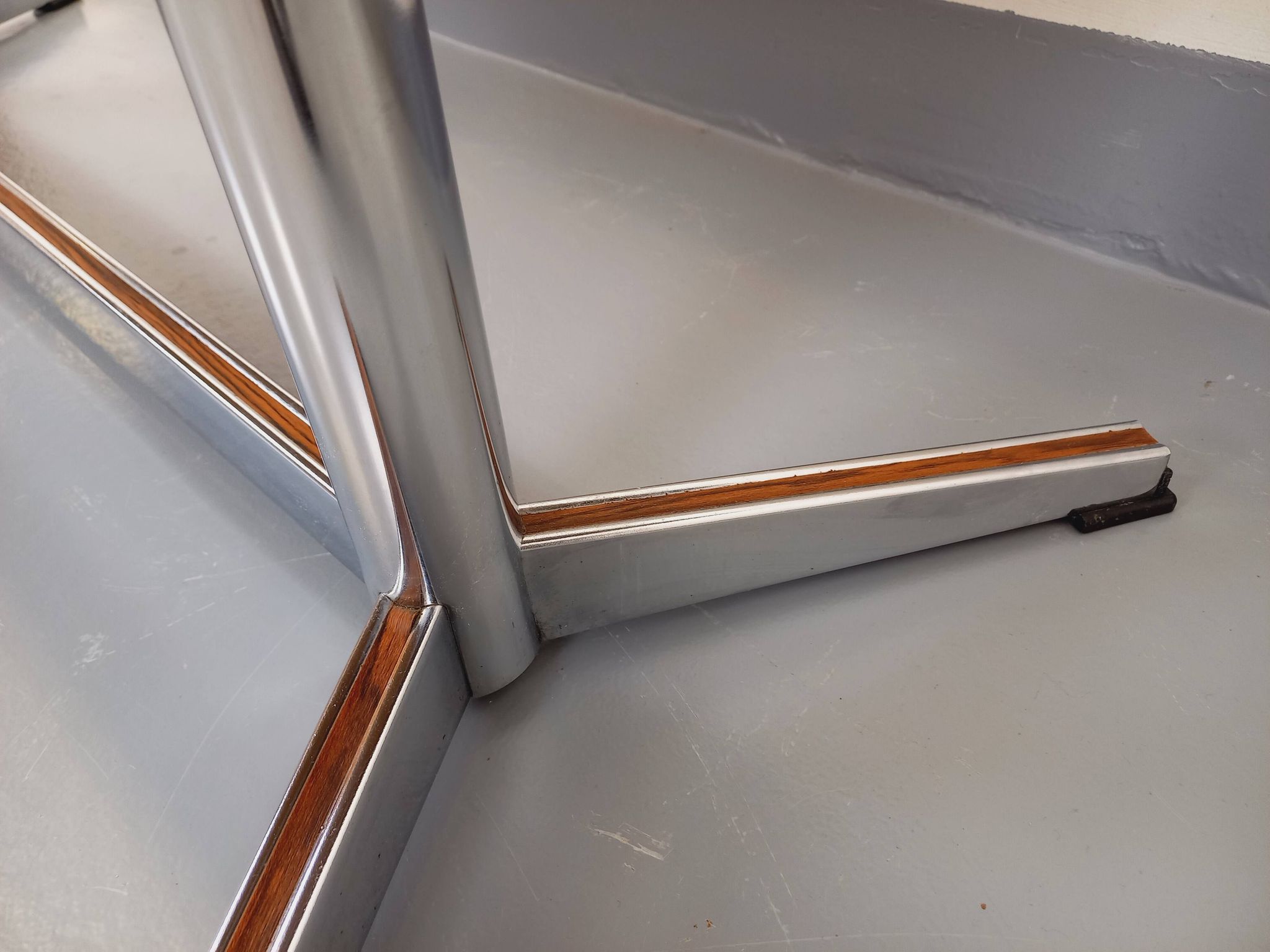 Vintage ceramic and chrome metal coffee table from the 70s