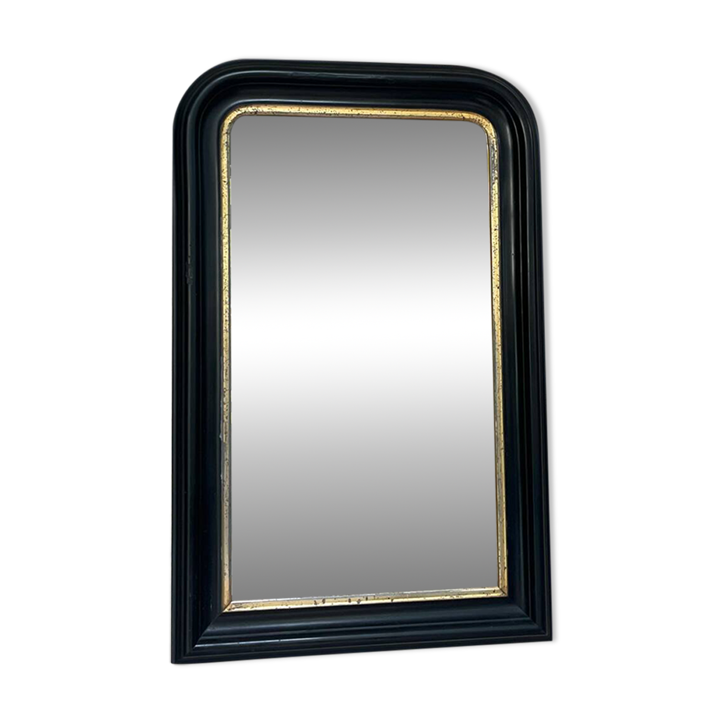 Antique Louis-Philippe black mirror, 75.5cm/48.5cm, trumeau style