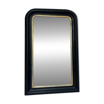 Miroir ancien Louis-Philippe noir 75,5cm/48,5cm trumeau