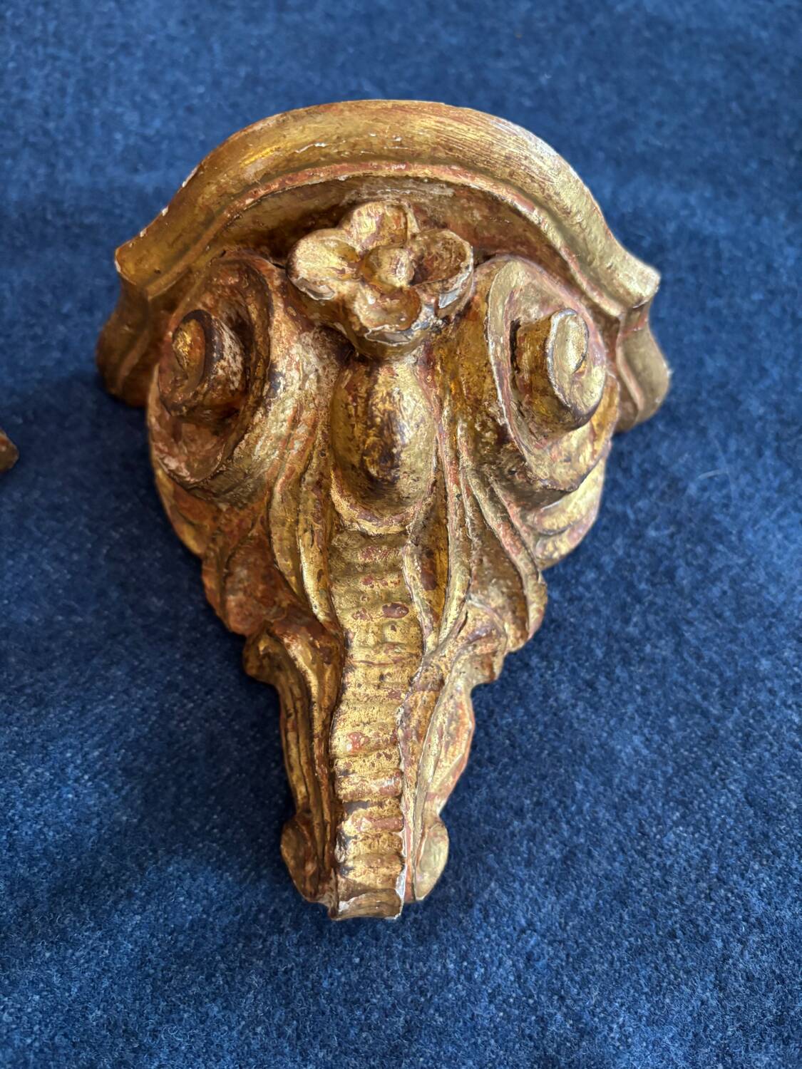 Pair of gilded wooden console tables