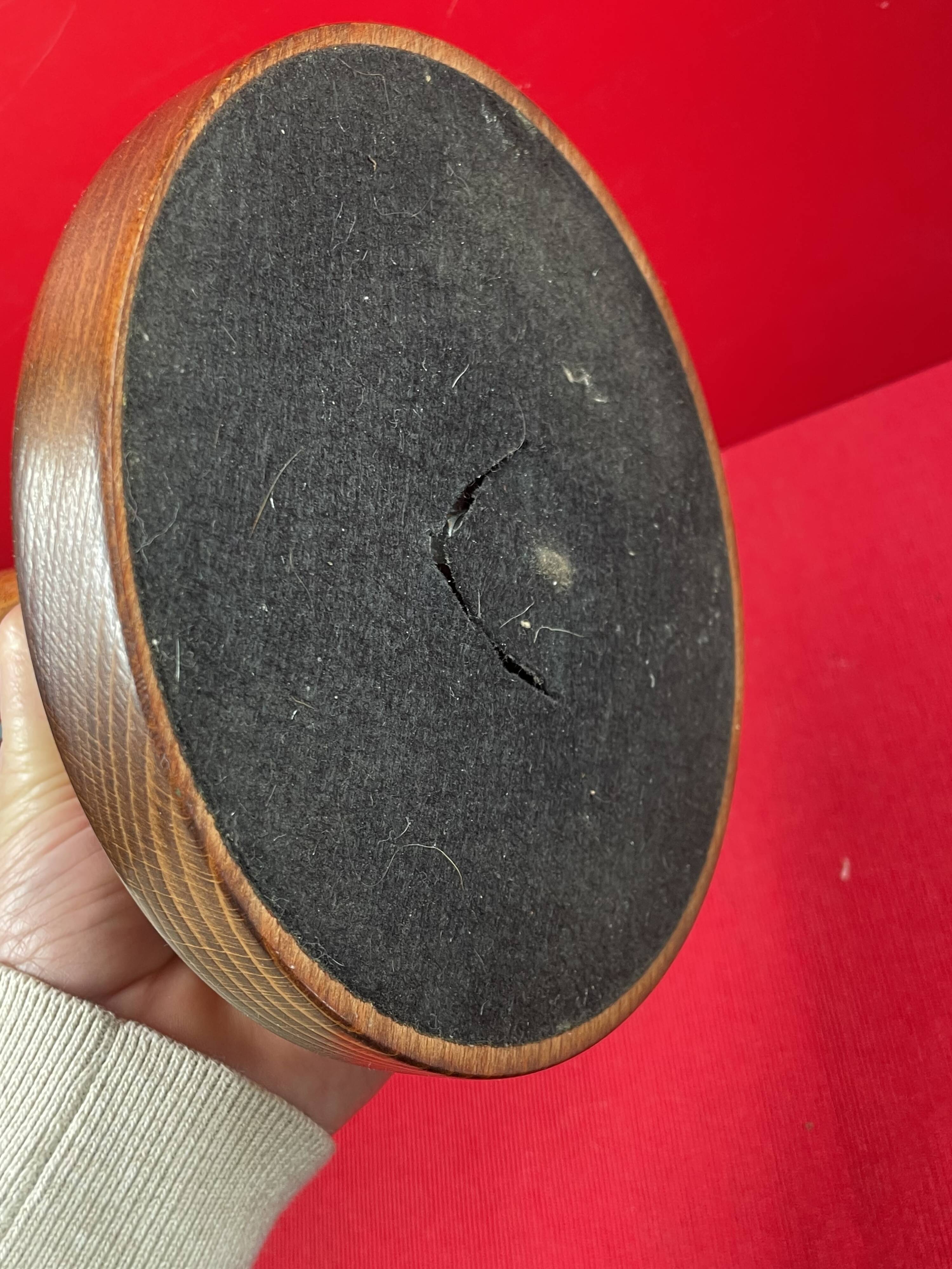 Antique wooden and metal lamp base, functional, vintage decor