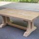 Large extendable monastery table stripped in raw solid oak 200 cm