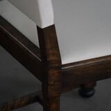 Set of 6 Swedish Grace dining chairs in birch with new upholstery, 1920s.