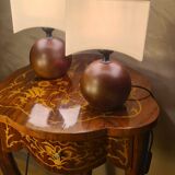 Scandinavian design bedside lamp round wooden ball 26x15 cm