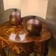 Scandinavian design bedside lamp round wooden ball 26x15 cm