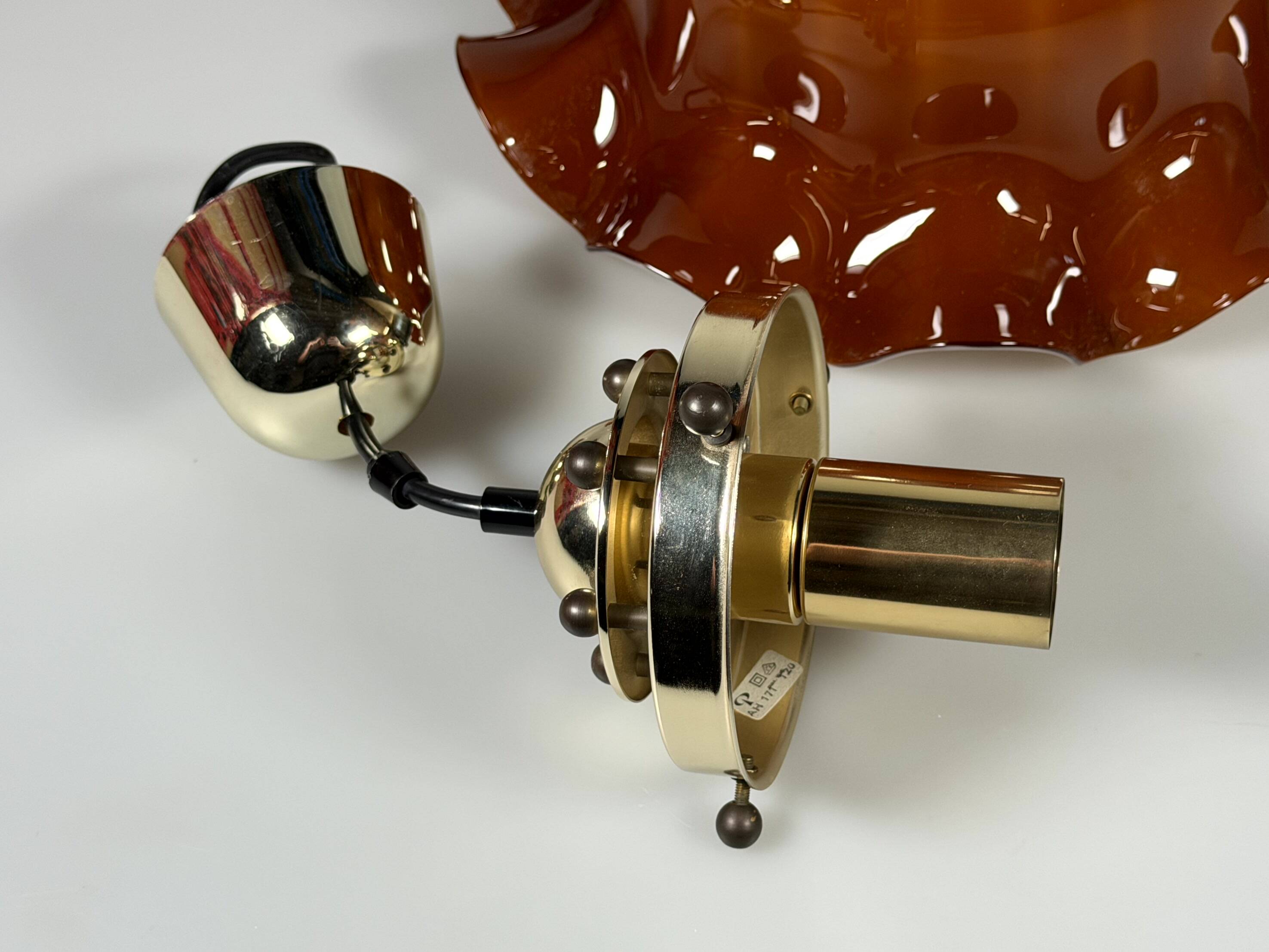 60s 70s Peill & Putzler Germany Ceiling Light Glass Space Age Design