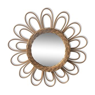 Mirror rattan flowers  39x39cm