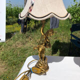 Pair of children's lamps returning from the vineyard
