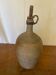 Antique Beige Stoneware Bottle + Wooden Stopper Large Volume Vintage