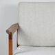 Original bouclé armchair Baczyk, restored, white, teak