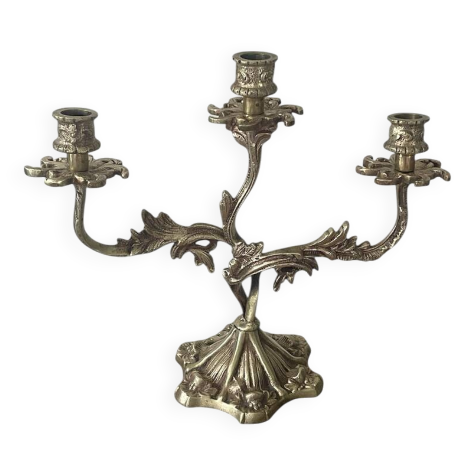 Old gilded bronze candlestick
