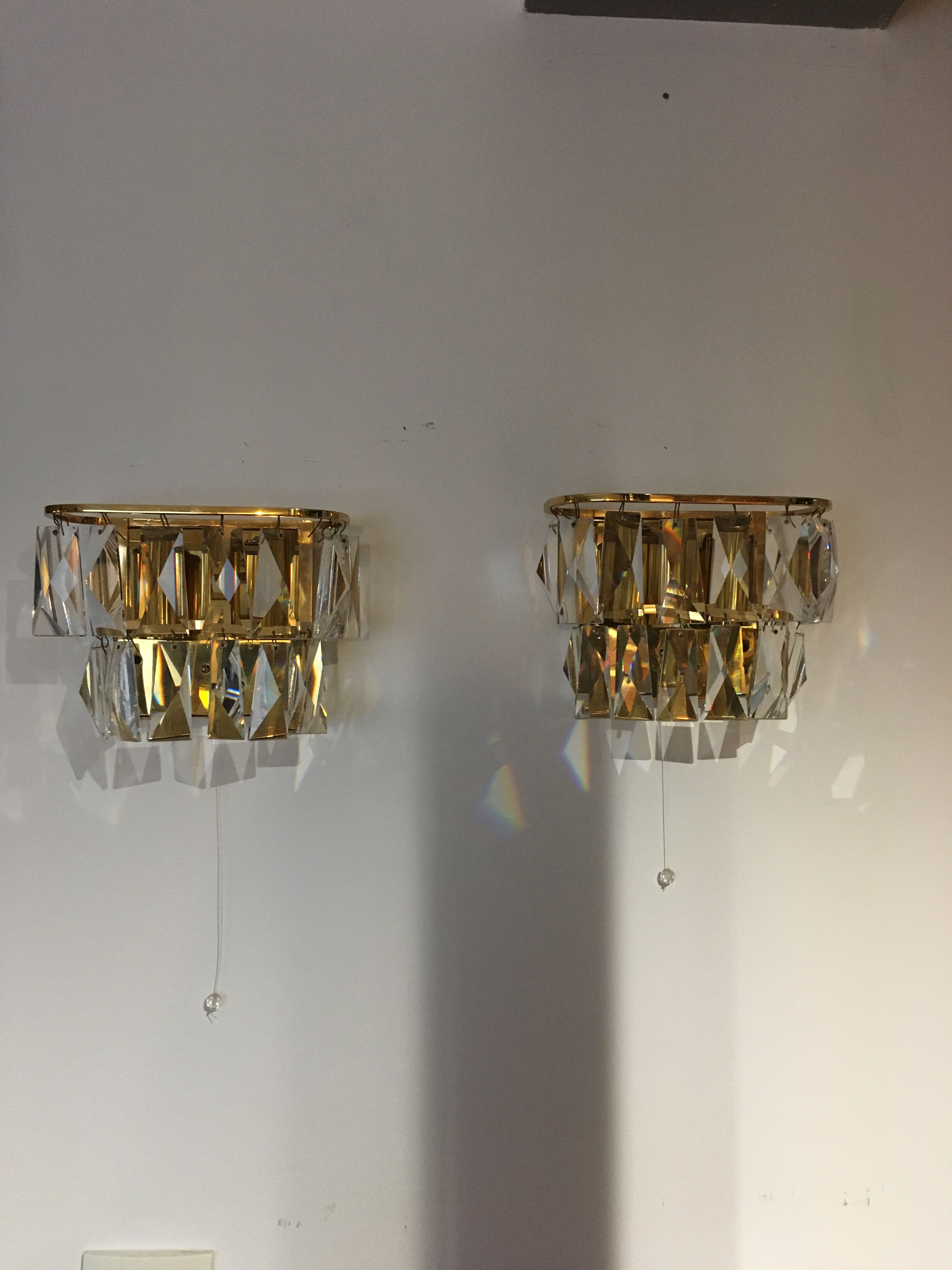 Golden crystal stamps sconces