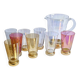 Orangeade set in colored glass
