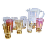 Orangeade set in colored glass