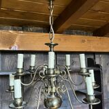 Lustre style hollandais en laiton  10 bougies