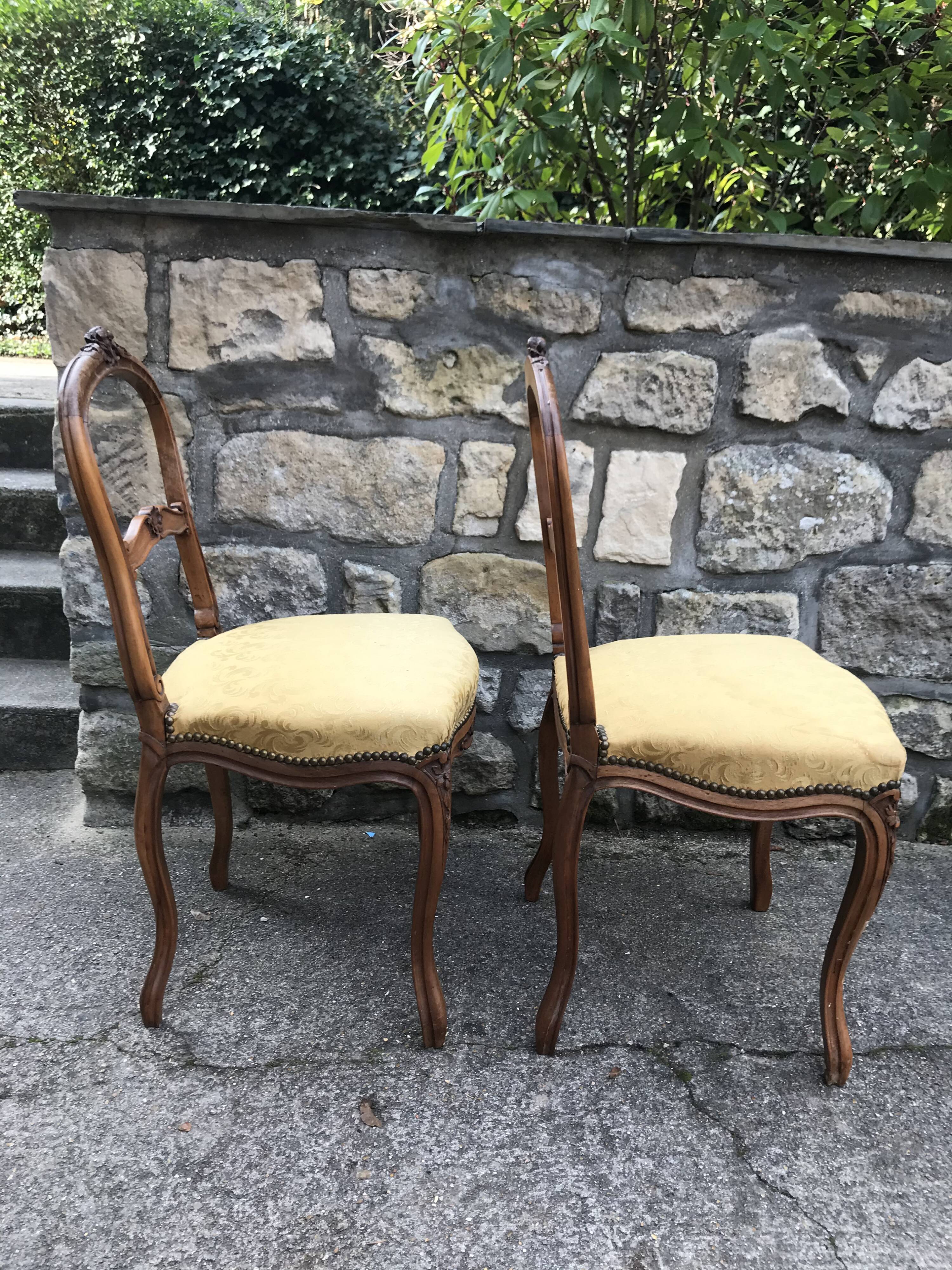 Pair of Louis XV-style bedroom chairs