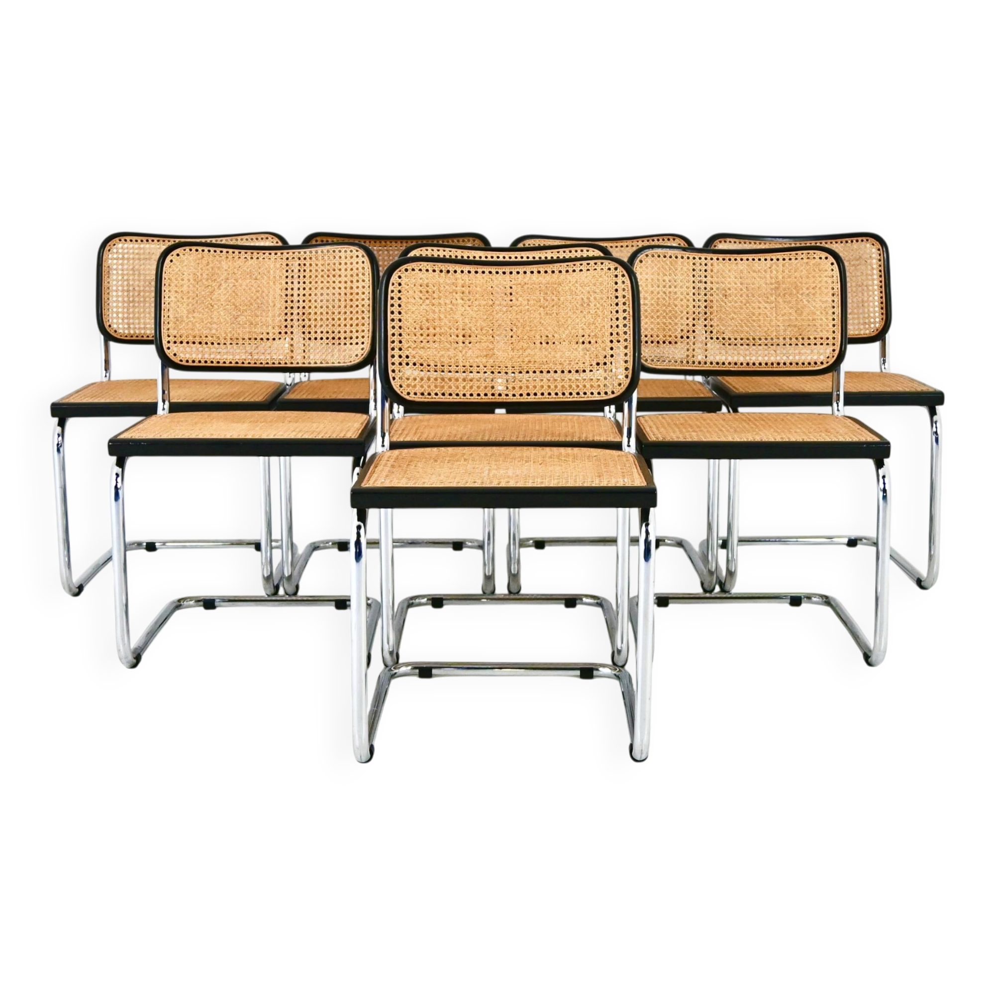 Set of 8 Dining Chairs Style B32 by Marcel Breuer