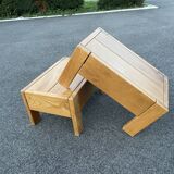Pair of bedside tables vintage solid elm home revived bedside table