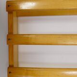 Grand coat rack Auböck Carl Mid-Century in beech with 8 brass hooks, 1950s.