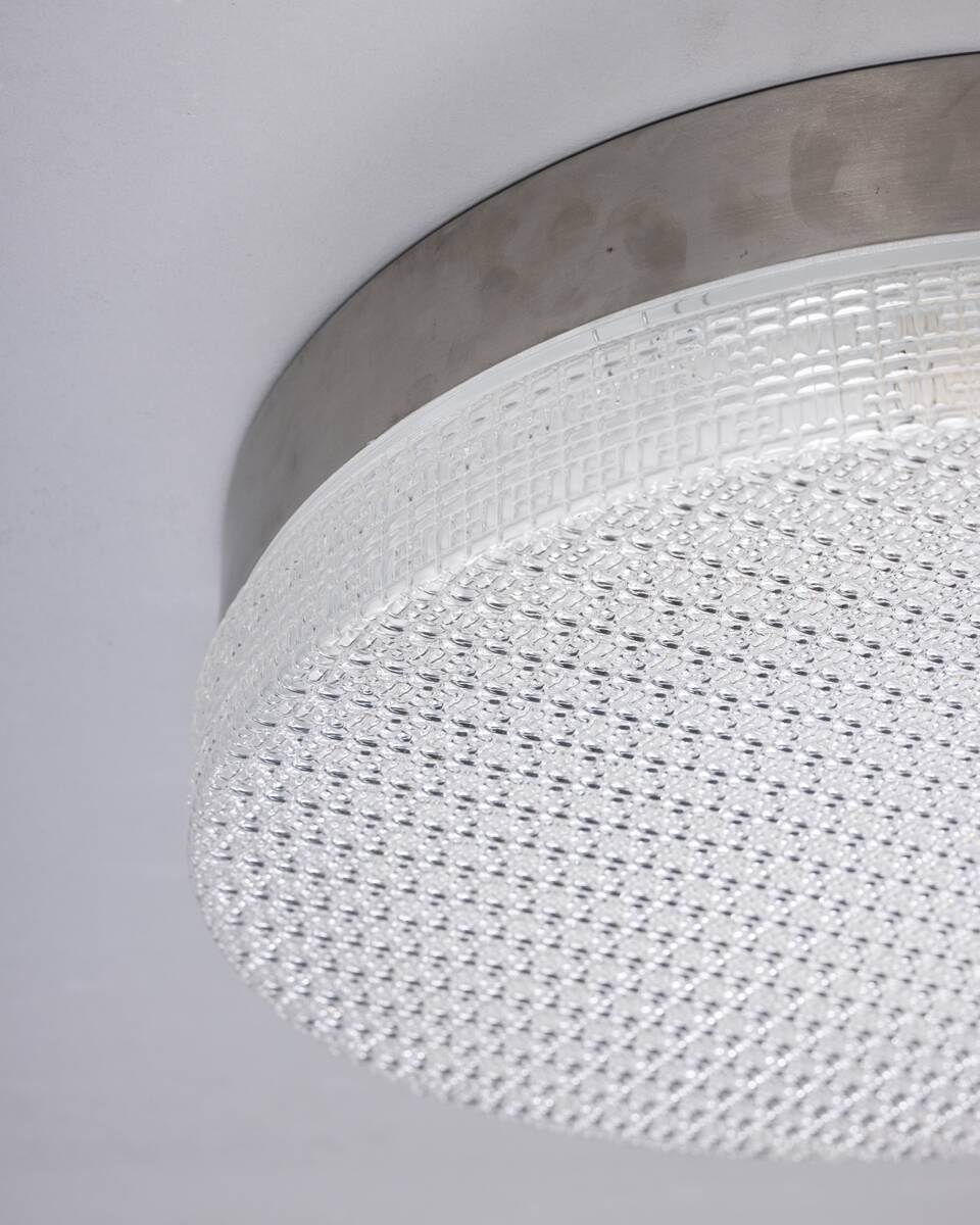 Vintage 70s metal and plastic ceiling lamp, Italian design