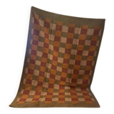 Organic jute rug with orange and pink patterns by Matias Mollenbach