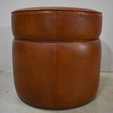 Sheep leather pouf