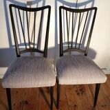 Lot 2 chaises bois tissu