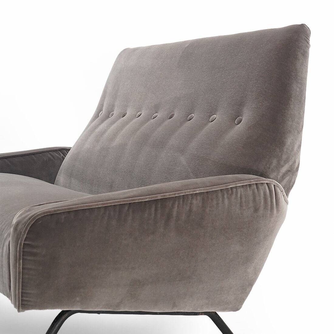 Two-seater velvet sofa by Felice Rossi, 1950s.