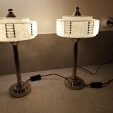 Pair of art deco lamps, globes 1930