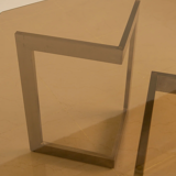Dining table "two legs" octagonal metal 70's