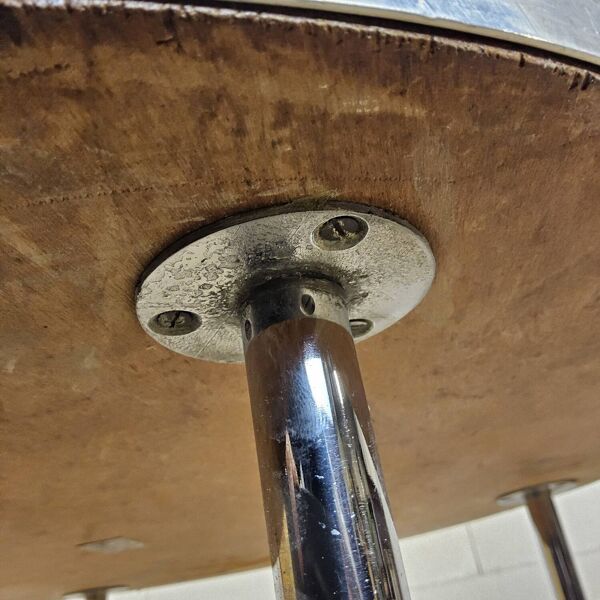 Table basse vintage - My Home Bas van Pelt (chrome et bois) années 1930