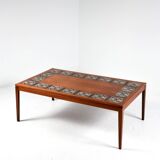 Scandinavian rosewood and ceramic coffee table