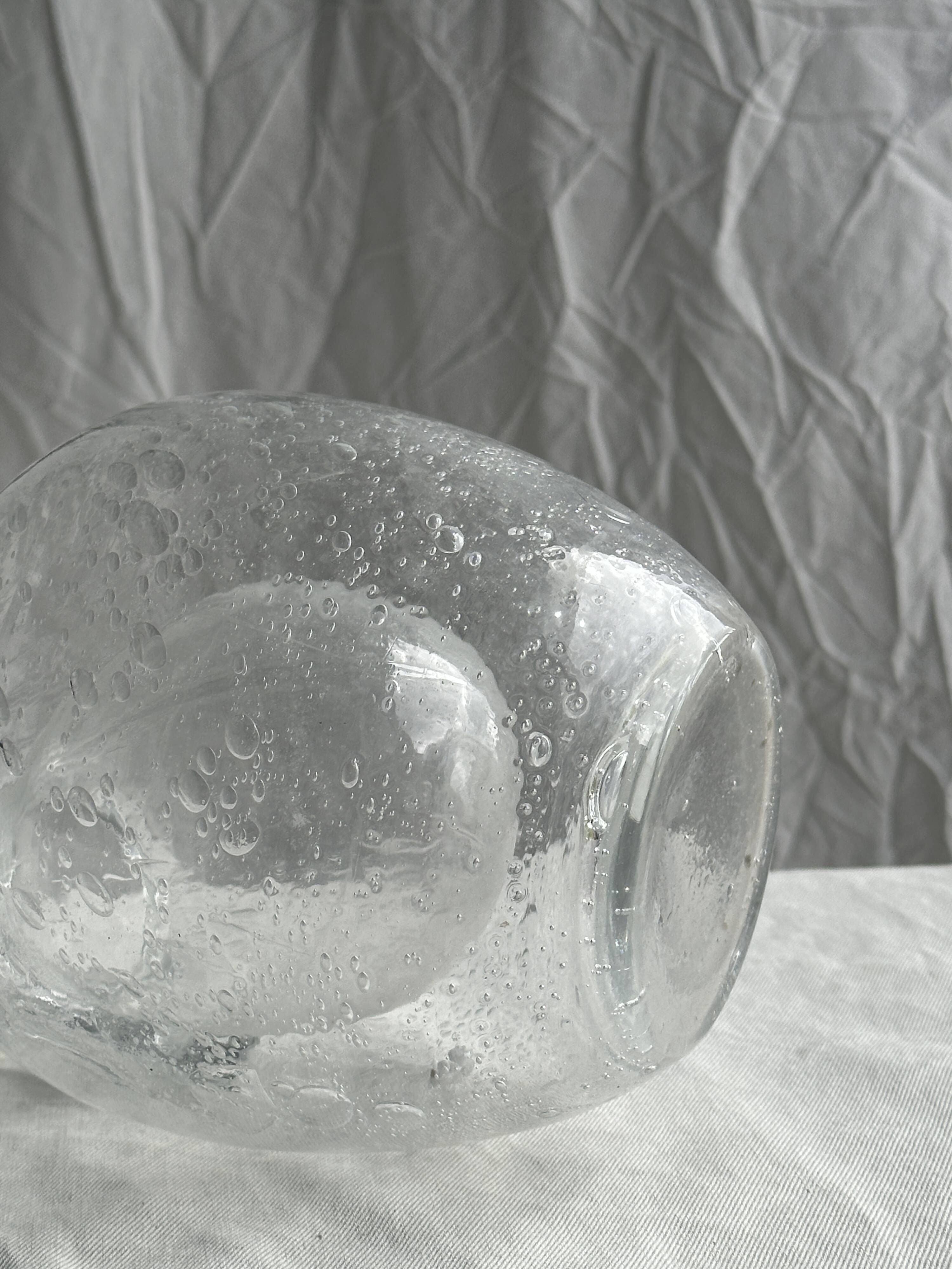Large blown glass carafe with ice cube compartment Biot