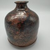 Vase bouteille en grès pyrité