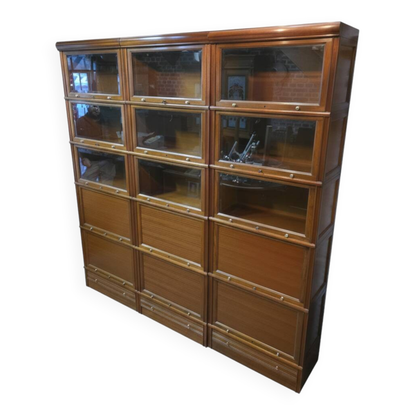 Meuble bibliothèque modulable MD vintage en acajou