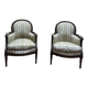 Paire de fauteuils - bergères de style Louis XVI