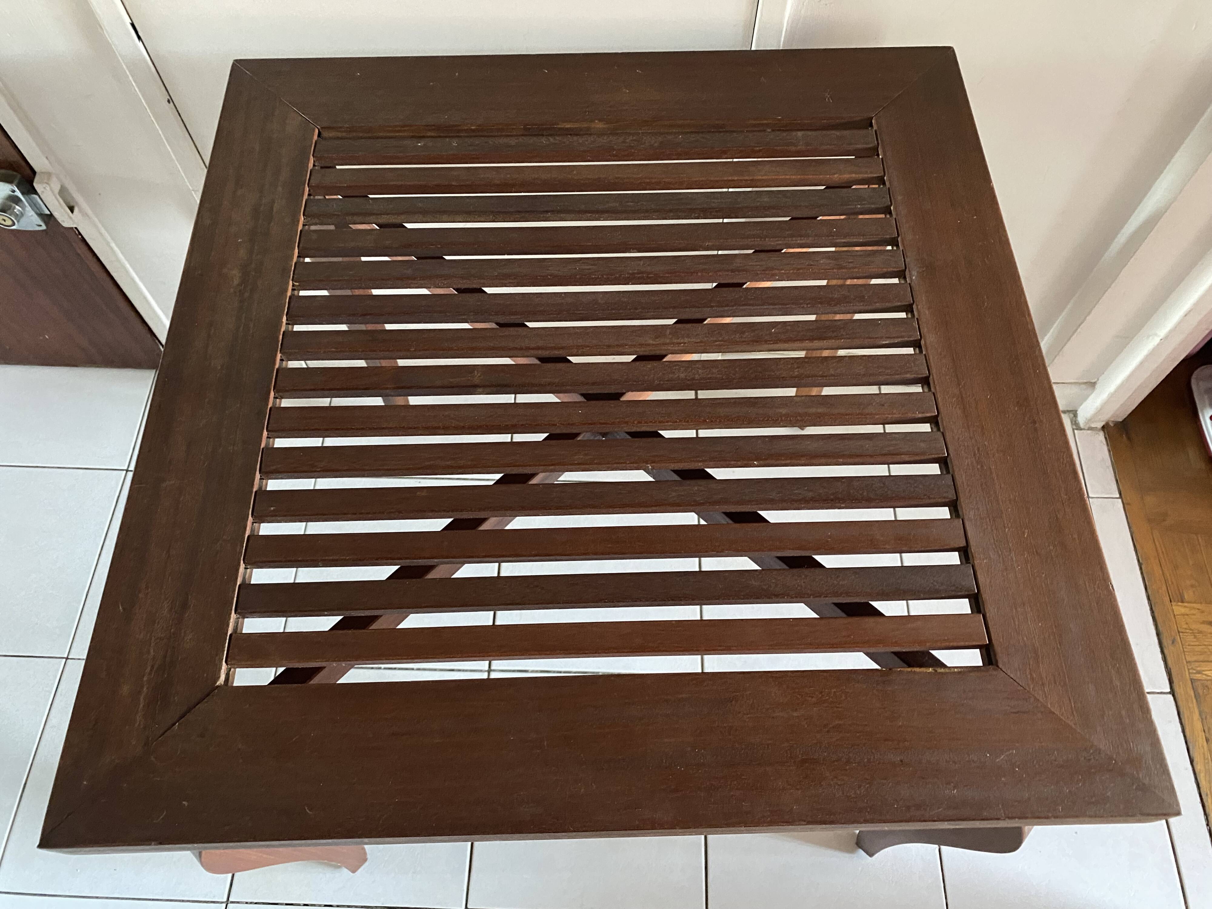 Square side table, exotic wood