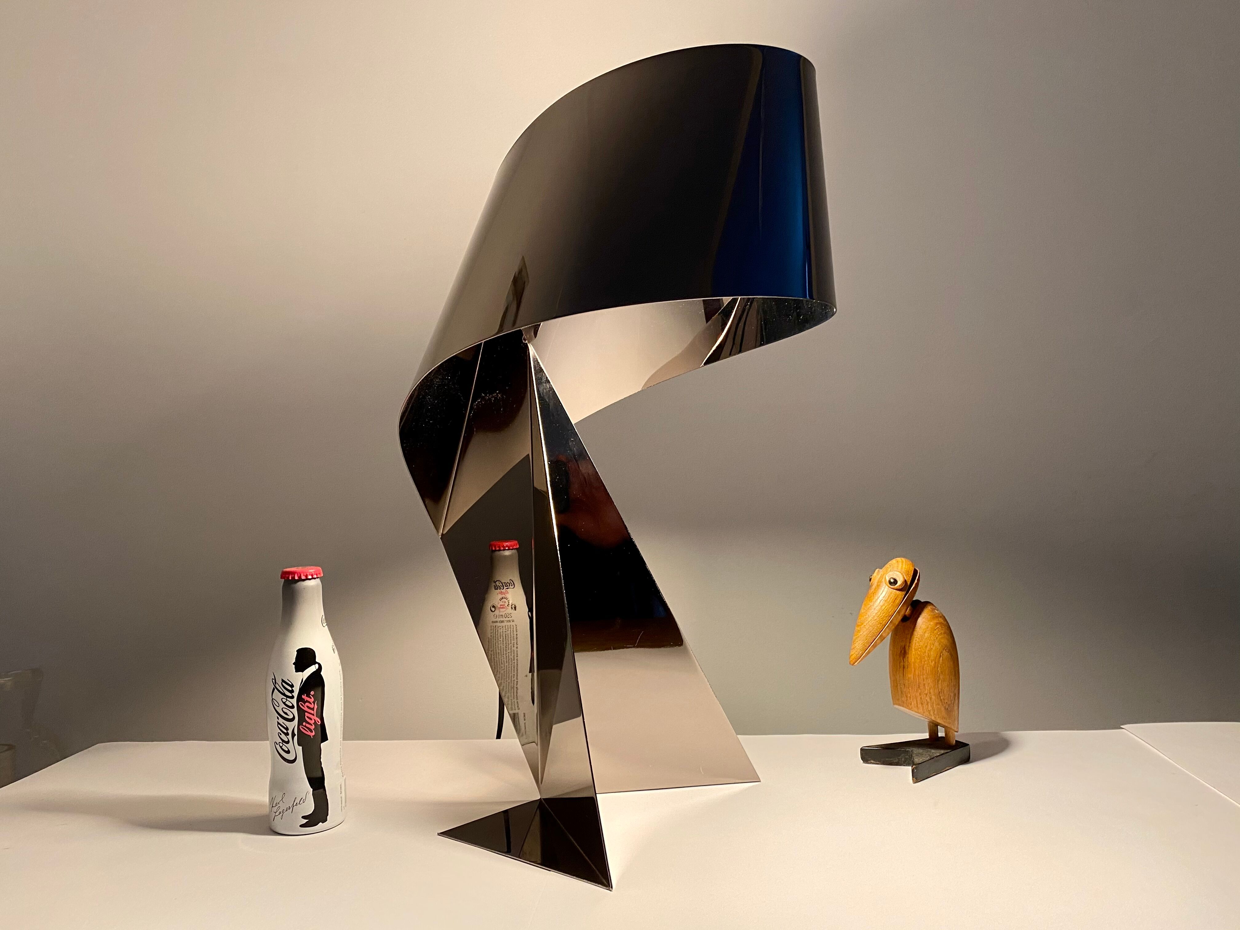 Ribbon Design Claire Norcross limited edition chrome brown table lamp