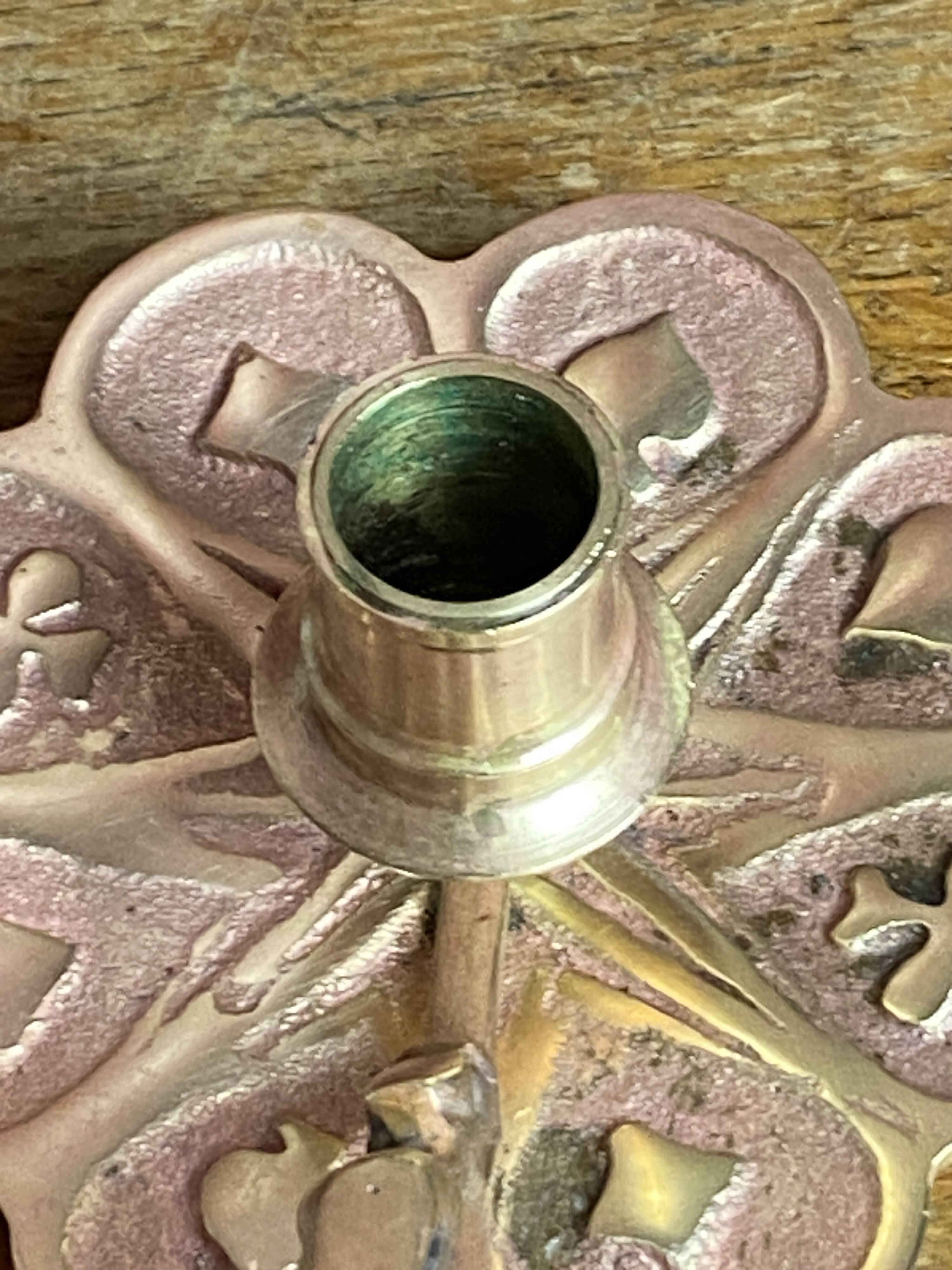 Bronze candlestick, card game decoration