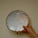 Applique murale vintage en laiton avec miroir