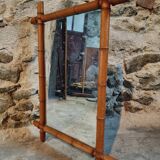 Antique Faux Bamboo Mirror – France, 20th Century