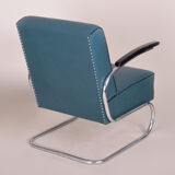 Fauteuil Blue Mucke Melder fabriqué dans les années 1930 en Tchéquie.