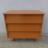vintage wooden chest of drawers with tapered legs