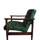 Mid century armchairs in green jacquard, by edmund homa, 1960s, set of two