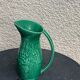 Green enamelled ceramic slurry jug Sarreguemines France