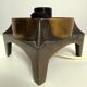 Mid-Century Modern 1960s-70s Table Lamp, Amber Glass Shade and Metal Base