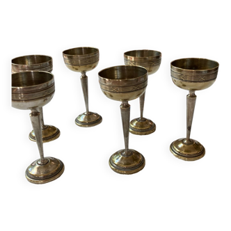 Silver metal liquor glasses