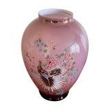 Opaline vase peacock decoration