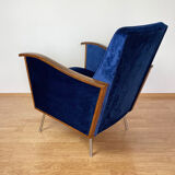 Restored Bauhaus Tubular Armchair Pair From 60's / Set Of 2 / Renovated / Chair / Furniture / Velvet