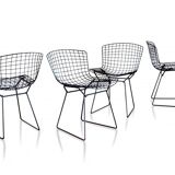 Set of 4 chairs "Wire" by Harry Bertoia, edition Knoll 1st edition